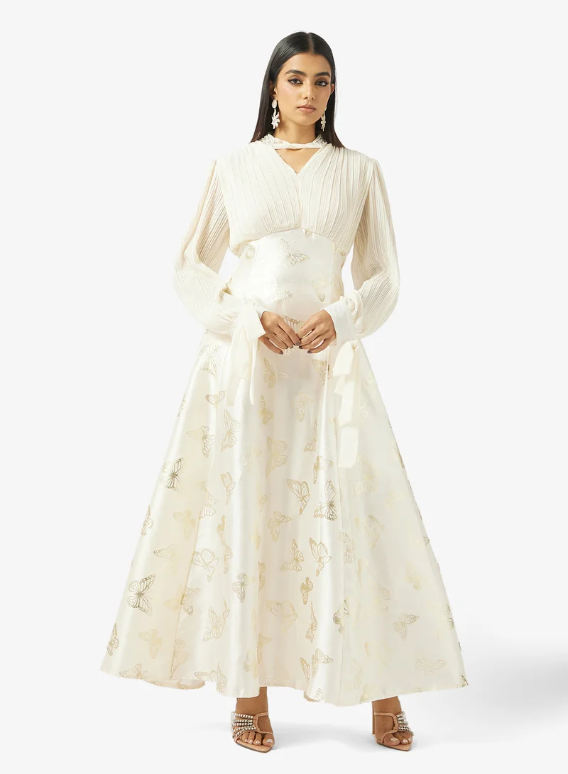 خزانة Foil Print A-line Dress